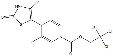 4-Methyl-5-[[1,4-dihydro-1-(2,2,2-trichloroethoxycarbonyl)-3-methylpyridin]-4-yl]thiazol-2(3H)-one Struktur