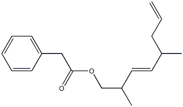 Phenylacetic acid 2,5-dimethyl-3,7-octadienyl ester Struktur