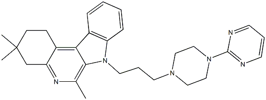 7-[3-[4-(2-Pyrimidinyl)-1-piperazinyl]propyl]-3,3,6-trimethyl-1,2,3,4-tetrahydro-7H-indolo[2,3-c]quinoline Struktur