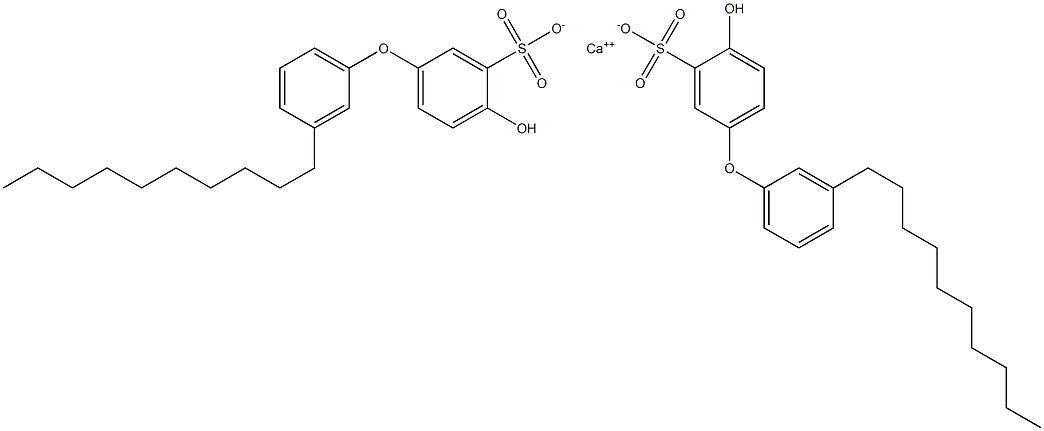 Bis(4-hydroxy-3'-decyl[oxybisbenzene]-3-sulfonic acid)calcium salt Struktur