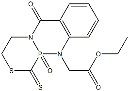 [9-(Ethoxycarbonylmethyl)-1-thioxo-1,2,3,4,4a,9a-hexahydro-2-thia-4a,9-diaza-9a-phosphaanthracen-10(9H)-one]9a-oxide Struktur