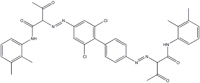 4,4'-Bis[[1-(2,3-dimethylphenylamino)-1,3-dioxobutan-2-yl]azo]-2,6-dichloro-1,1'-biphenyl Struktur