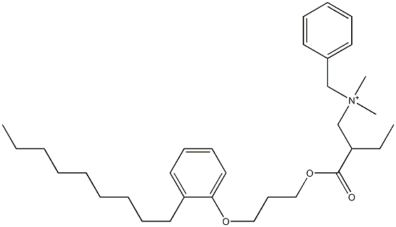 N,N-Dimethyl-N-benzyl-N-[2-[[3-(2-nonylphenyloxy)propyl]oxycarbonyl]butyl]aminium Struktur