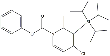 4-Chloro-1,2-dihydro-2-methyl-3-(triisopropylsilyl)pyridine-1-carboxylic acid phenyl ester Struktur