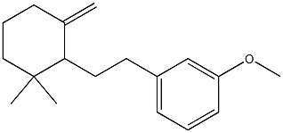 3,3-Dimethyl-1-methylene-2-[2-(3-methoxyphenyl)ethyl]cyclohexane Struktur