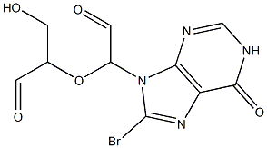 2-(Hydroxymethyl)-2'-[(8-bromo-1,6-dihydro-6-oxo-9H-purin)-9-yl](2,2'-oxybisacetaldehyde) Struktur