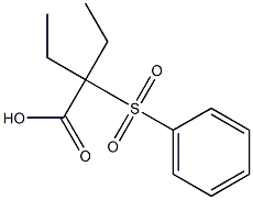 2-Ethyl-2-phenylsulfonylbutanoic acid Struktur