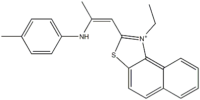 1-Ethyl-2-[2-[(4-methylphenyl)amino]-1-propenyl]naphtho[1,2-d]thiazol-1-ium Struktur