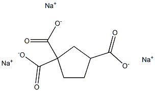 1,1,3-Cyclopentanetricarboxylic acid trisodium salt Struktur