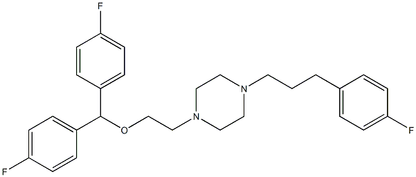 1-[2-[Bis(4-fluorophenyl)methoxy]ethyl]-4-[3-(4-fluorophenyl)propyl]piperazine Struktur