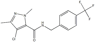 N-[4-(Trifluoromethyl)benzyl]-2,5-dimethyl-4-chloro-2H-pyrazole-3-carboxamide Struktur