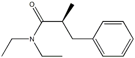 [S,(+)]-N,N-Diethyl-2-methyl-3-phenylpropionamide Struktur