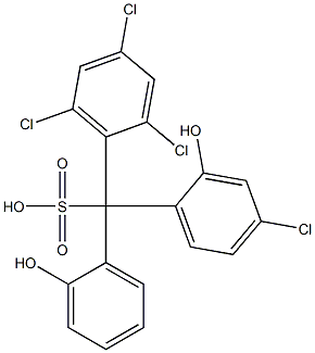 (4-Chloro-2-hydroxyphenyl)(2,4,6-trichlorophenyl)(2-hydroxyphenyl)methanesulfonic acid Struktur