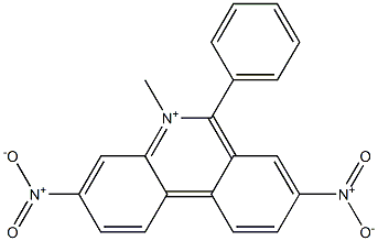 5-Methyl-3,8-dinitro-6-phenylphenanthridin-5-ium Struktur