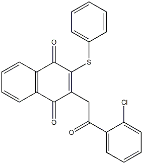 2-Phenylthio-3-[(2-chlorophenylcarbonyl)methyl]-1,4-naphthoquinone Struktur