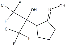 2-[2-Chloro-1-hydroxy-2,2-difluoro-1-(difluorochloromethyl)ethyl]cyclopentanone oxime Struktur