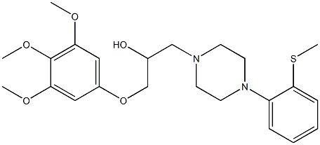 1-(3,4,5-Trimethoxyphenoxy)-3-[4-(2-methylthiophenyl)-1-piperazinyl]-2-propanol Struktur