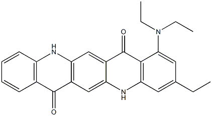 1-(Diethylamino)-3-ethyl-5,12-dihydroquino[2,3-b]acridine-7,14-dione Struktur