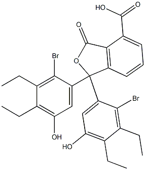 1,1-Bis(2-bromo-3,4-diethyl-5-hydroxyphenyl)-1,3-dihydro-3-oxoisobenzofuran-4-carboxylic acid Struktur