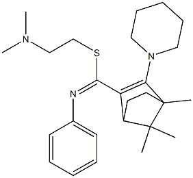 4,7,7-Trimethyl-3-piperidino-N-phenylbicyclo[2.2.1]hept-2-ene-2-carbimidothioic acid [2-(dimethylamino)ethyl] ester Struktur