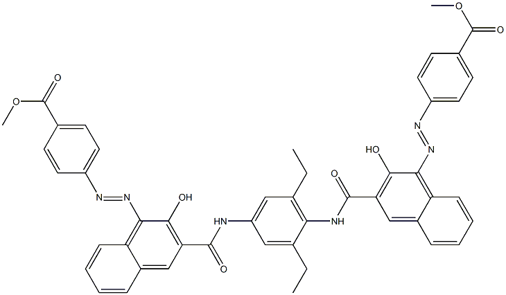 N,N'-(2,6-Diethyl-1,4-phenylene)bis[4-[[4-(methoxycarbonyl)phenyl]azo]-3-hydroxy-2-naphthalenecarboxamide] Struktur