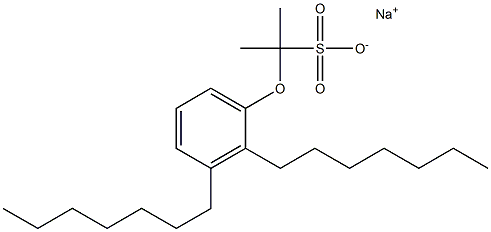 2-(2,3-Diheptylphenoxy)propane-2-sulfonic acid sodium salt Struktur