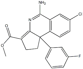 5-Amino-1,9b-dihydro-7-chloro-9b-(3-fluorophenyl)-2H-cyclopent[c]isoquinoline-3-carboxylic acid methyl ester Struktur