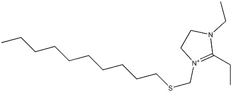 1,2-Diethyl-3-[(decylthio)methyl]-4,5-dihydro-1H-imidazol-3-ium Struktur