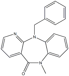 6,11-Dihydro-11-benzyl-6-methyl-5H-pyrido[2,3-b][1,5]benzodiazepin-5-one Struktur