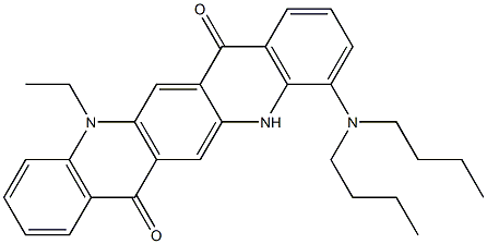 4-(Dibutylamino)-12-ethyl-5,12-dihydroquino[2,3-b]acridine-7,14-dione Struktur