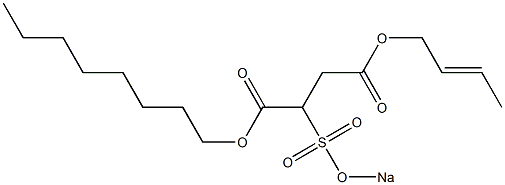 2-(Sodiosulfo)succinic acid 1-octyl 4-(2-butenyl) ester Struktur