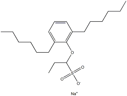 1-(2,6-Dihexylphenoxy)propane-1-sulfonic acid sodium salt Struktur