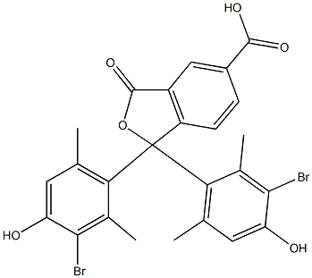 1,1-Bis(3-bromo-4-hydroxy-2,6-dimethylphenyl)-1,3-dihydro-3-oxoisobenzofuran-5-carboxylic acid Struktur