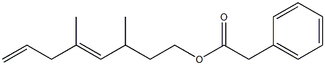 Phenylacetic acid 3,5-dimethyl-4,7-octadienyl ester Struktur