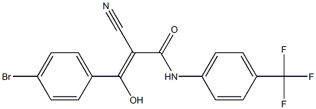 2-Cyano-3-hydroxy-3-[4-bromophenyl]-N-[4-trifluoromethylphenyl]acrylamide Struktur