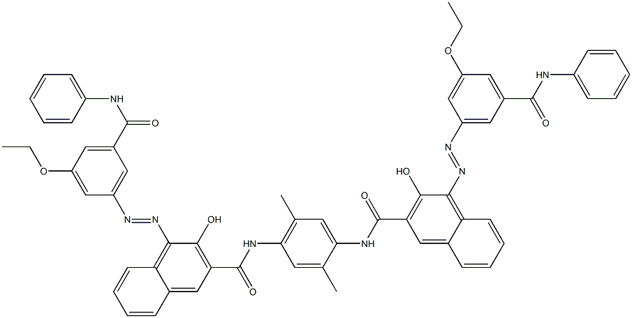 N,N'-(2,5-Dimethyl-1,4-phenylene)bis[4-[[3-ethoxy-5-(phenylcarbamoyl)phenyl]azo]-3-hydroxy-2-naphthalenecarboxamide] Struktur