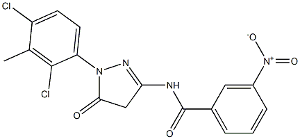 1-(2,4-Dichloro-3-methylphenyl)-3-(3-nitrobenzoylamino)-5(4H)-pyrazolone Struktur