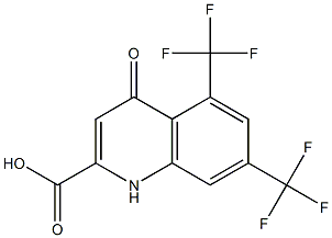 5,7-Bis(trifluoromethyl)-1,4-dihydro-4-oxoquinoline-2-carboxylic acid Struktur