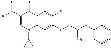 7-[2-Amino-3-phenylpropoxy]-1-cyclopropyl-6-fluoro-1,4-dihydro-4-oxoquinoline-3-carboxylic acid Struktur