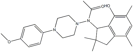 2,3-Dihydro-3-[[4-(4-methoxyphenyl)-1-piperazinyl]acetylamino]-2,2,5,7-tetramethyl-1H-inden-4-ol Struktur