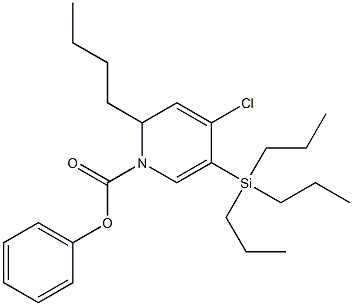 4-Chloro-1,2-dihydro-2-butyl-5-(tripropylsilyl)pyridine-1-carboxylic acid phenyl ester Struktur