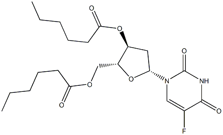 5-Fluoro-2'-deoxyuridine 3',5'-dihexanoate Struktur