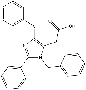 2-Phenyl-1-benzyl-4-phenylthio-1H-imidazole-5-acetic acid Struktur