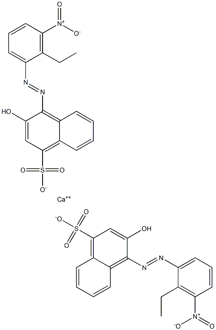 Bis[1-[(2-ethyl-3-nitrophenyl)azo]-2-hydroxy-4-naphthalenesulfonic acid]calcium salt Struktur