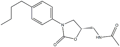 (5S)-5-Acetylaminomethyl-3-[4-butylphenyl]oxazolidin-2-one Struktur