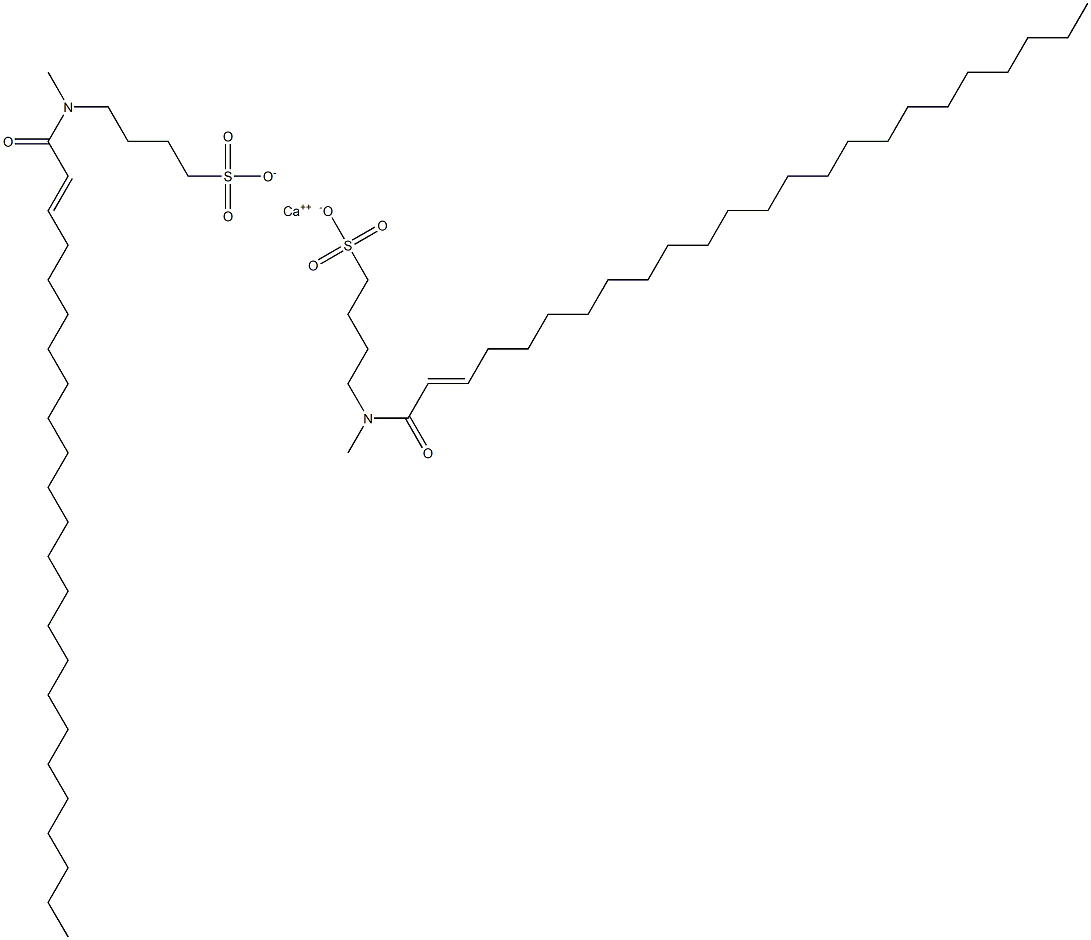 Bis[4-[N-(1-oxo-2-tetracosen-1-yl)-N-methylamino]-1-butanesulfonic acid]calcium salt Struktur