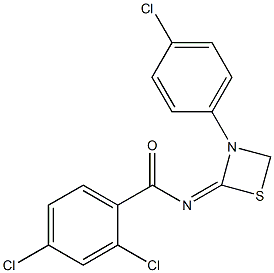 N-[3-(4-Chlorophenyl)-1,3-thiazetidin-2-ylidene]-2,4-dichlorobenzamide Struktur