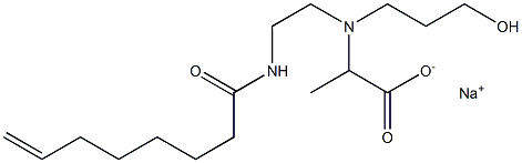 2-[N-(3-Hydroxypropyl)-N-[2-(7-octenoylamino)ethyl]amino]propionic acid sodium salt Struktur