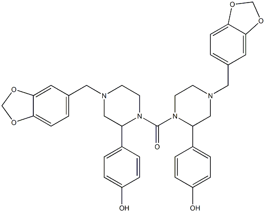 4-Hydroxyphenyl(4-piperonylpiperazin-1-yl) ketone Struktur