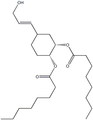 (E)-3-[(3S,4R)-3,4-Bis(octanoyloxy)cyclohexyl]-2-propen-1-ol Struktur